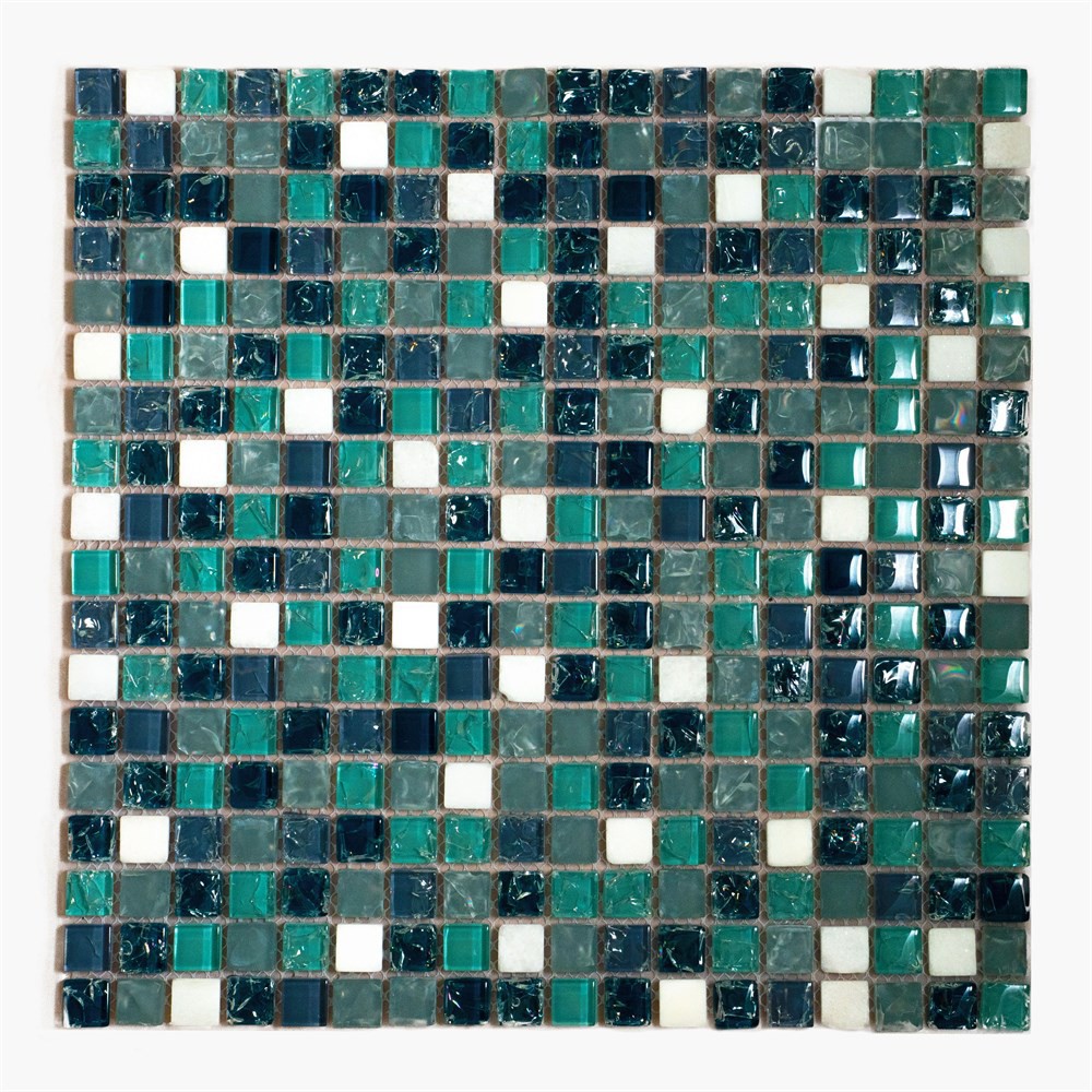 Изображение товара Декоративная мозаика из натурального камня Керамоград 30x30см разноцветная для интерьера и бассейна