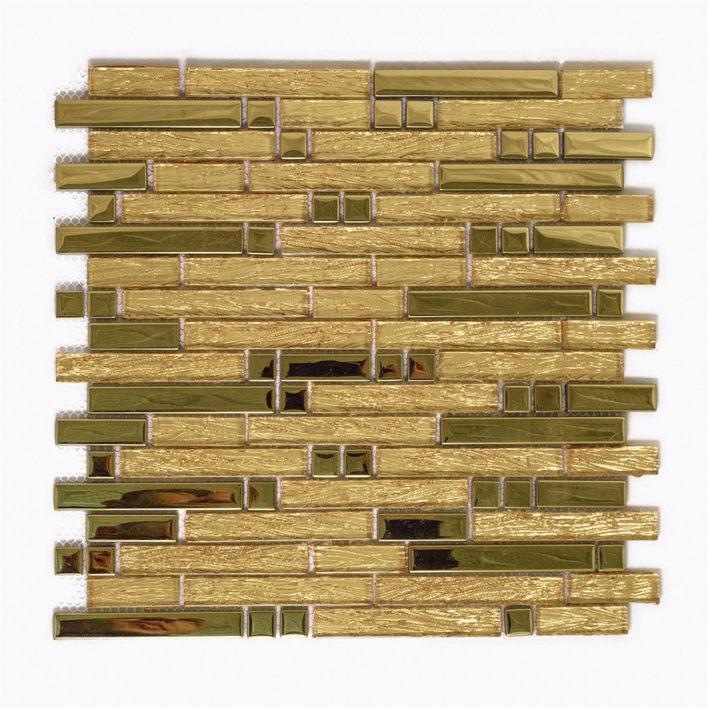 Изображение товара Декоративная мозаика Керамоград U00015483 XF060ekb 30.4x30.4 см Жёлтая / золотая