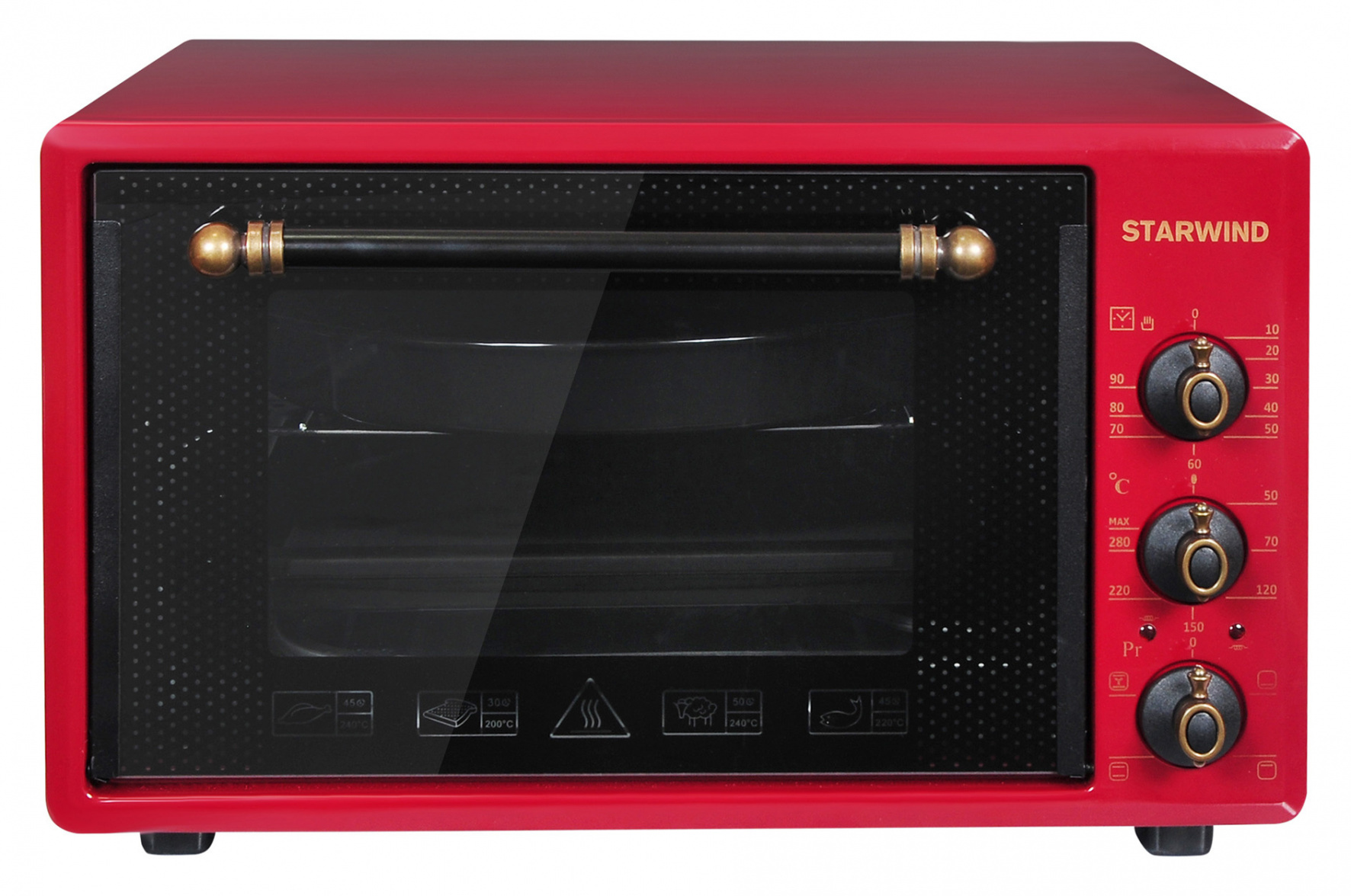 Изображение товара Электропечь Starwind SMO2025 36 литров 1300 Вт бордовая с грилем и таймером
