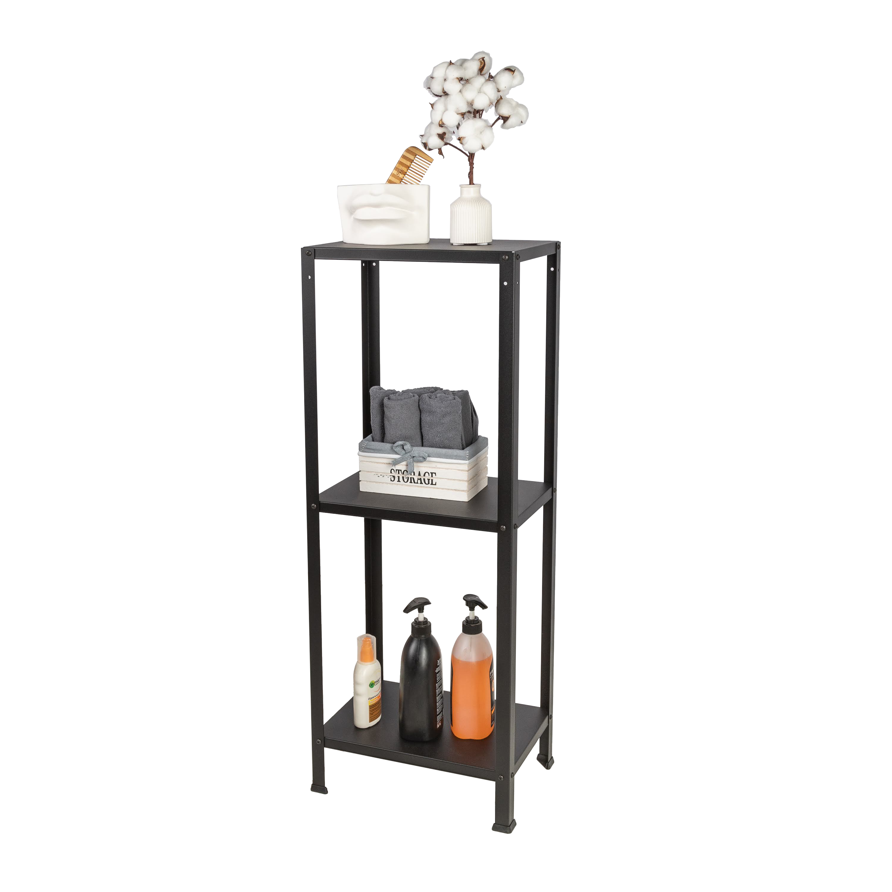 Изображение товара Стеллаж металлический Veranda 37x100x25 см нагрузка до 20 кг оцинкованная сталь цвет черный