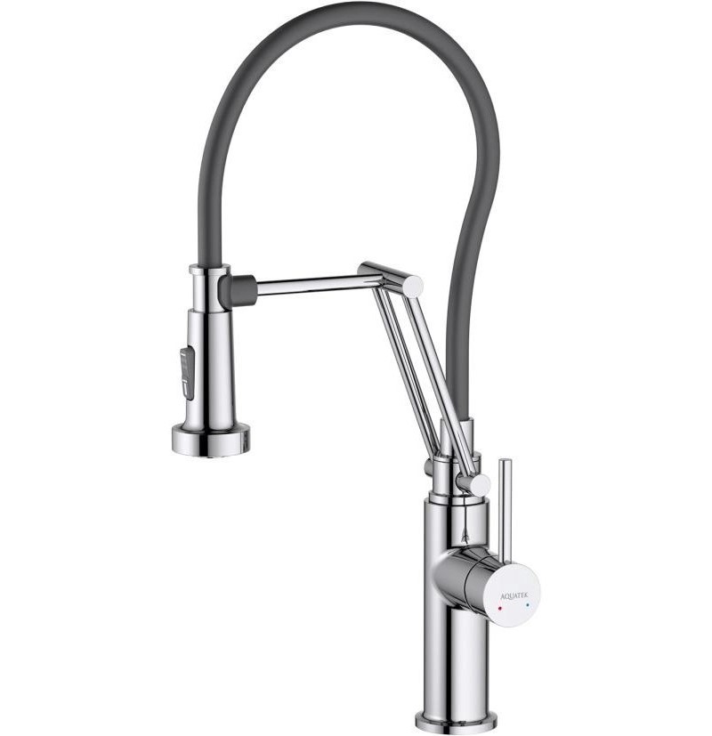 Изображение товара Смеситель для кухни Aquatek AQ1388CR гибкий излив 45 см цвет хром Изображение товара Смеситель для кухни Aquatek AQ1388CR гибкий излив 45 см цвет хром