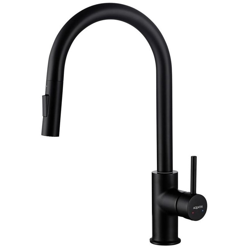 Изображение товара Смеситель для кухни Aquatek AQ1384MB выдвижной излив 20.1 см черный матовый