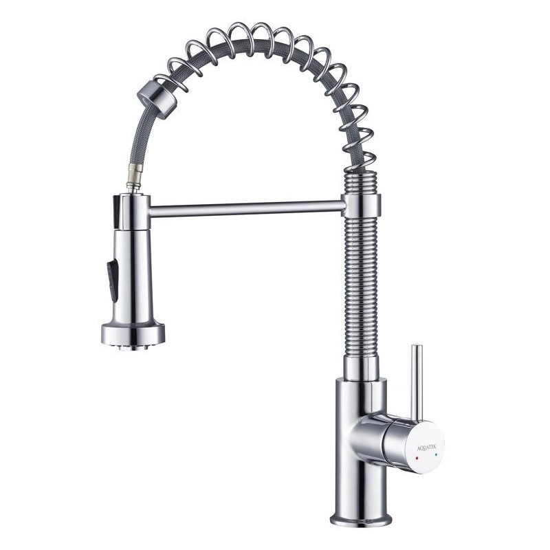Изображение товара Современный смеситель для кухни Aquatek AQ1387CR гибкий излив хром 15.9 см