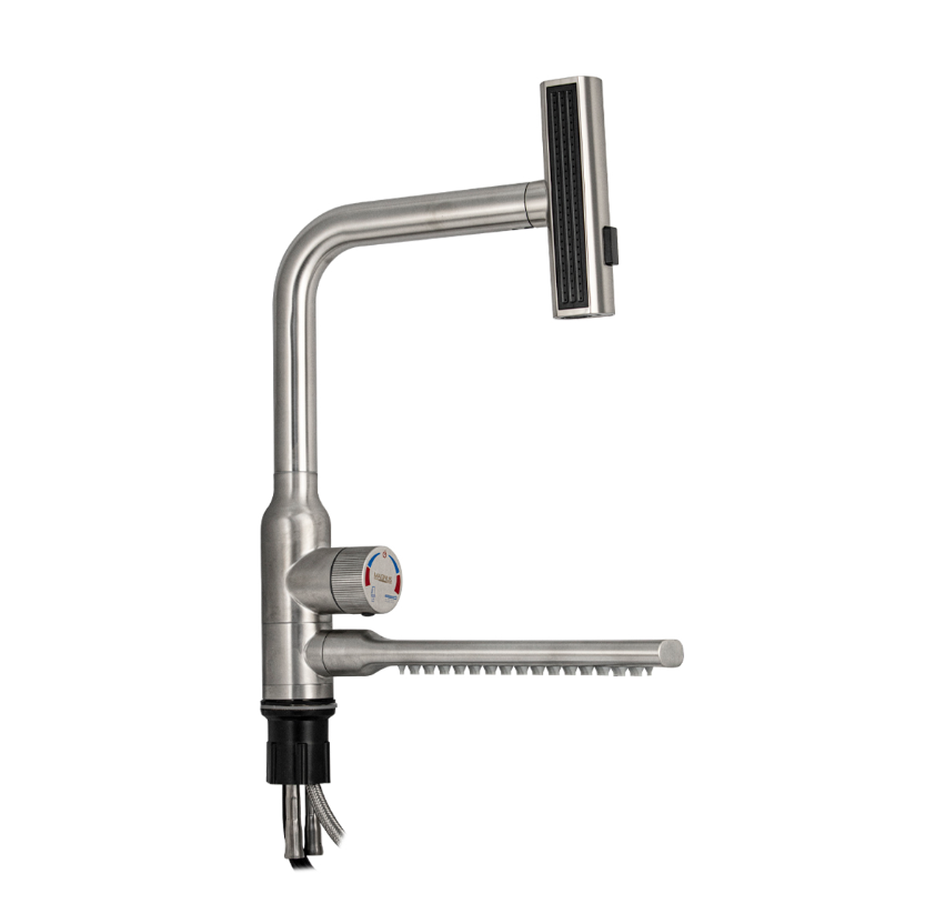 Изображение товара Смеситель для кухни Magnus 9135 выдвижной излив сатинированный 30 см