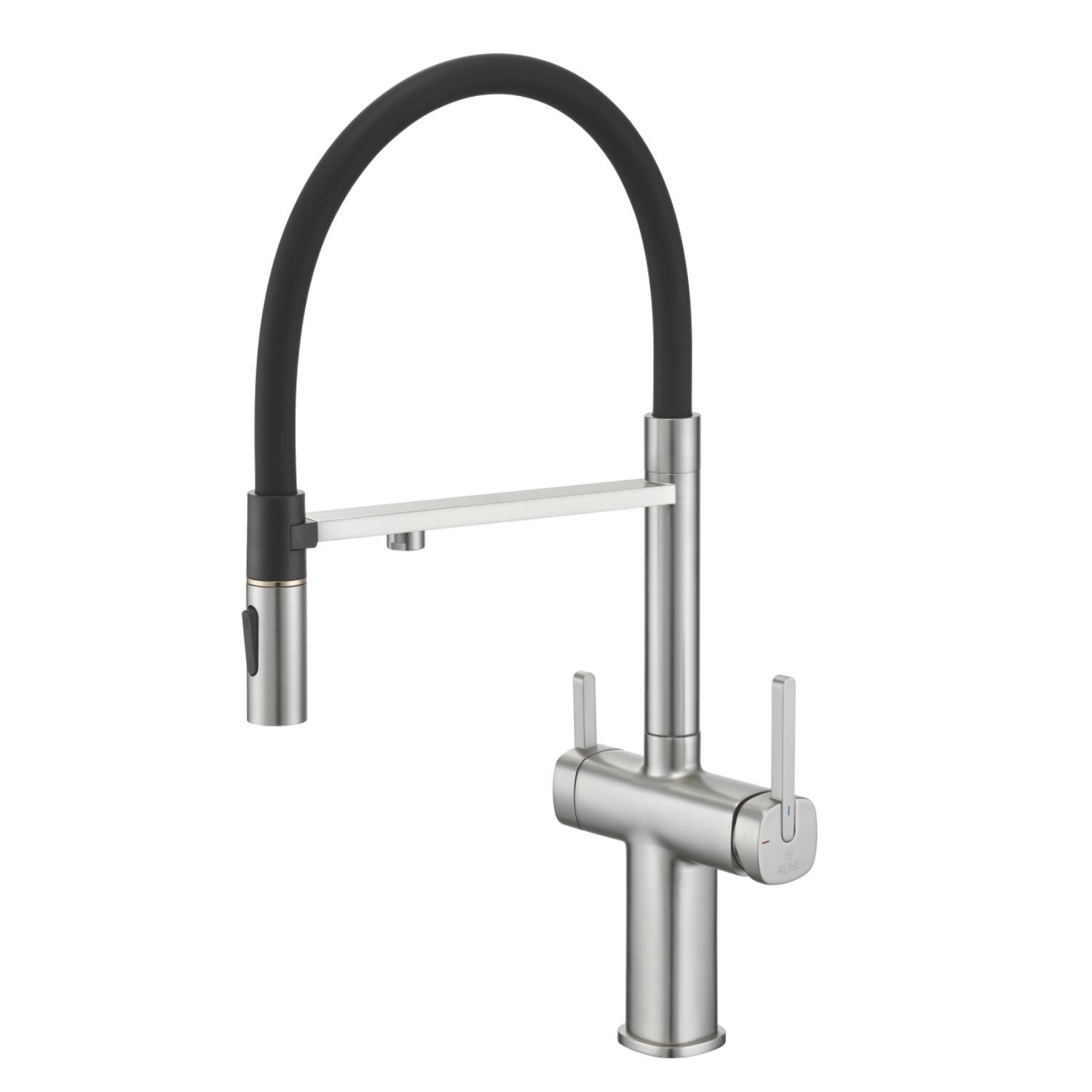 Изображение товара Смеситель для кухни Rose R358L с гибким излив и фильтром серый сатин