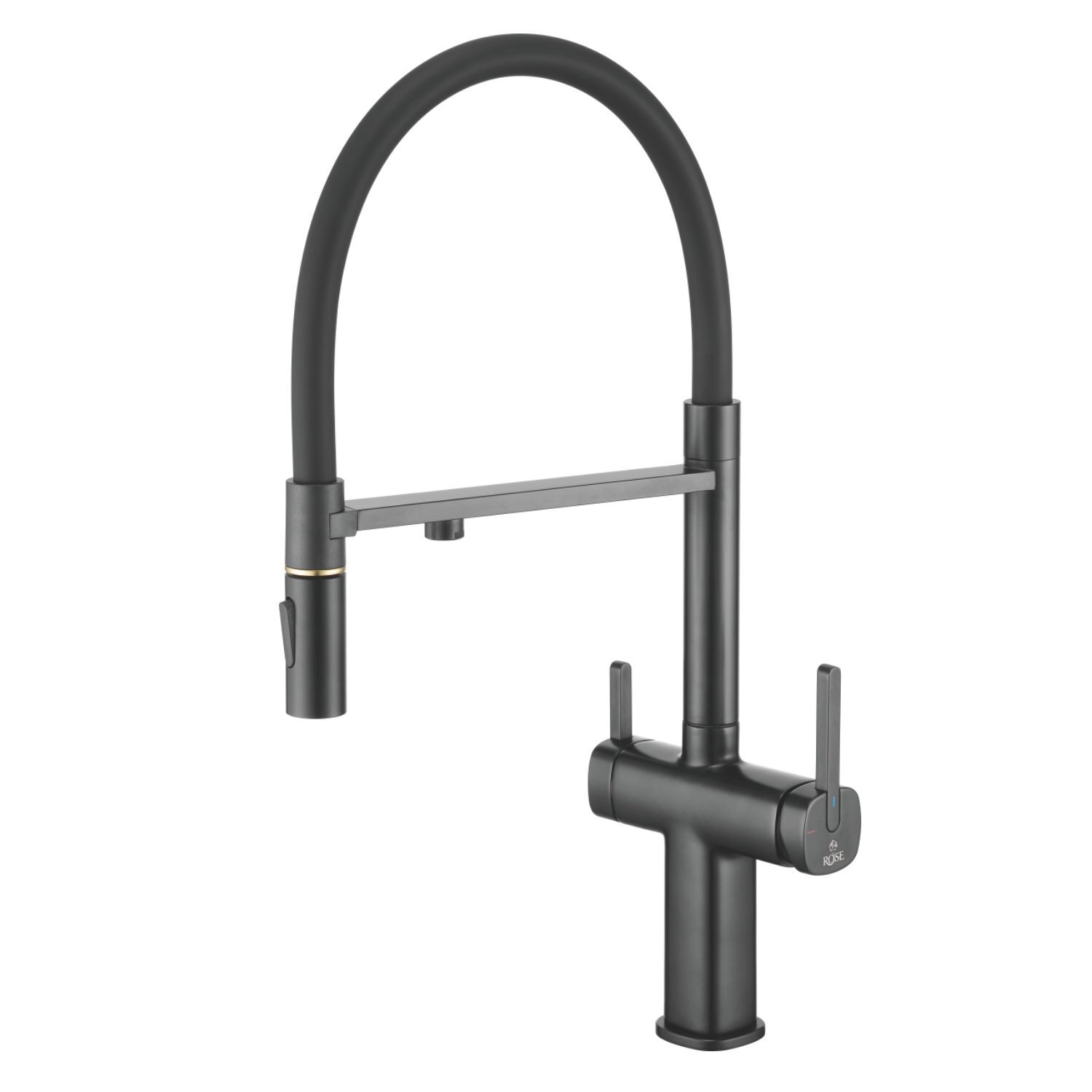 Изображение товара Смеситель для кухни Rose Гибкий 19 см матовый серый с фильтром и аэратором