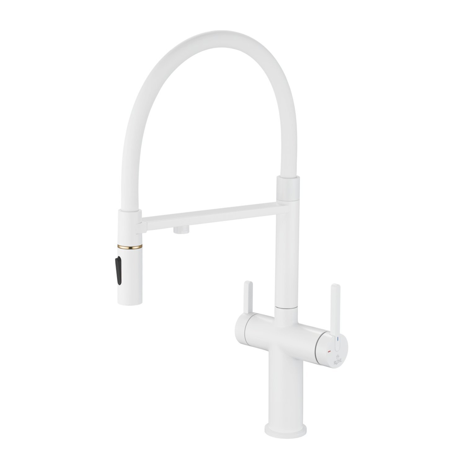 Изображение товара Смеситель для кухни Rose Гибкий 19 см цвет белый/белый матовый