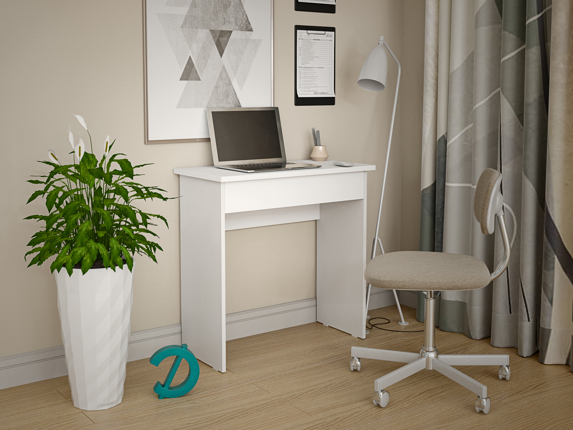 Изображение товара Офисный стол Досто Ферта 75x75x37 см ЛДСП цвет белый