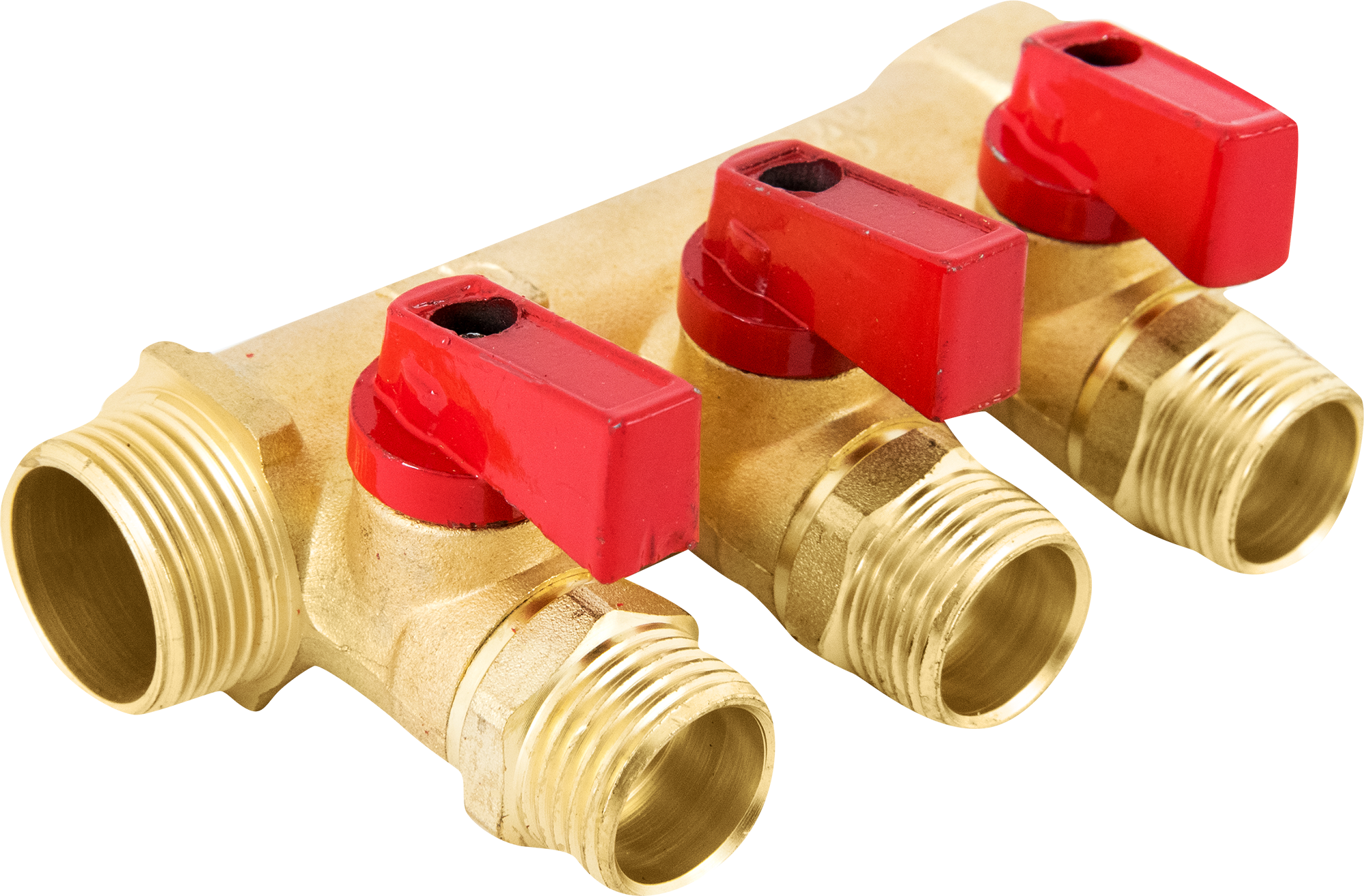 Изображение товара Коллектор Aquabeam на 3 выхода 3/4"х1/2" латунь для водоснабжения и отопления