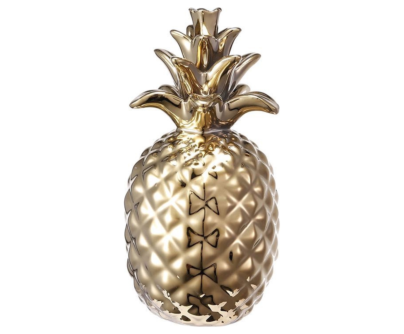 Изображение товара Гласар Ананас керамика желтый с золотом, декор 23 см