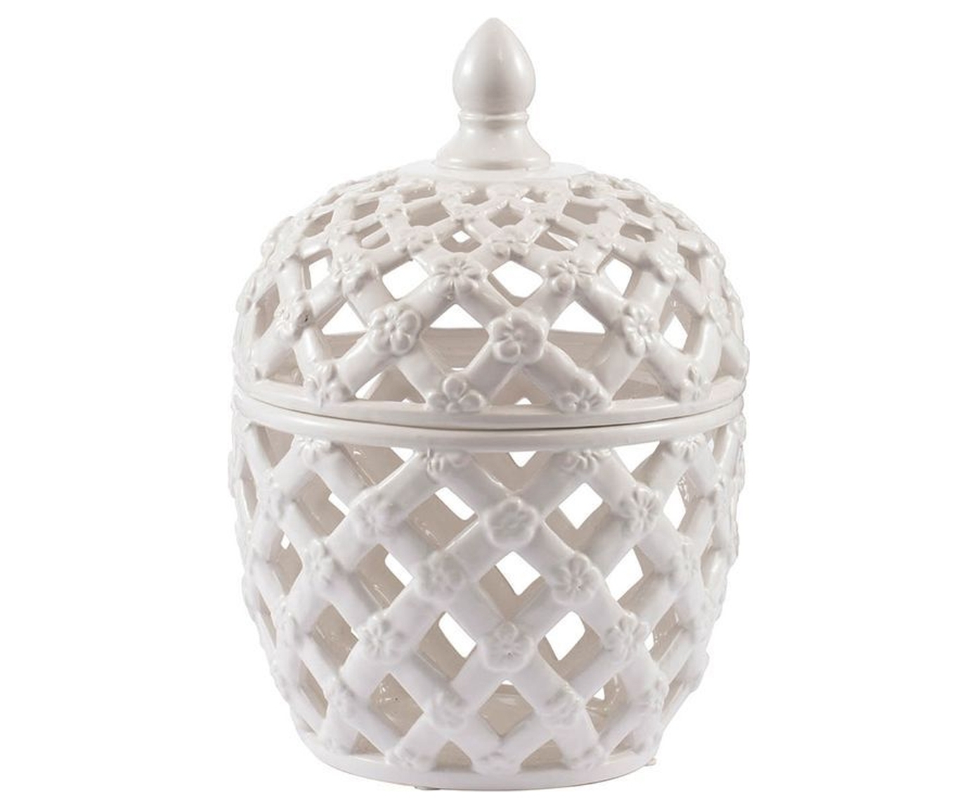 Изображение товара Гласар 1107 — декоративная керамическая банка, белая, 30x22 см