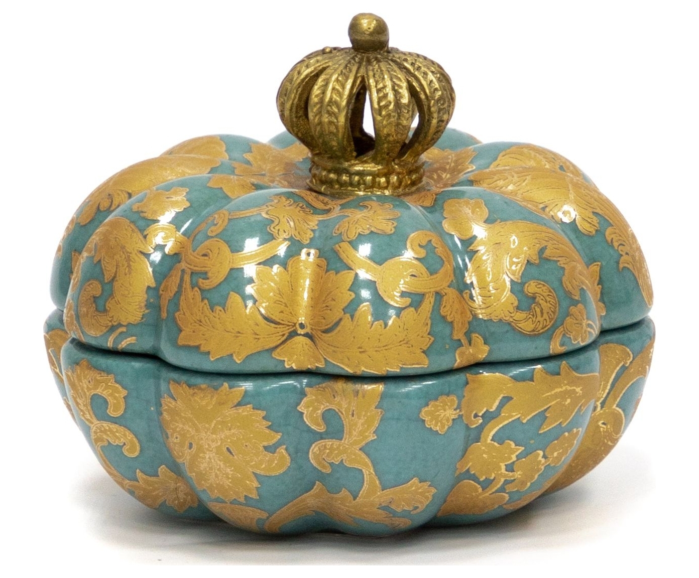 Изображение товара Шкатулка Гласар Корона из фарфора синяя