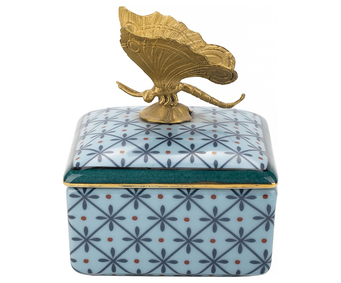 Изображение товара Шкатулка Гласар Бабочка фарфор цвет синий