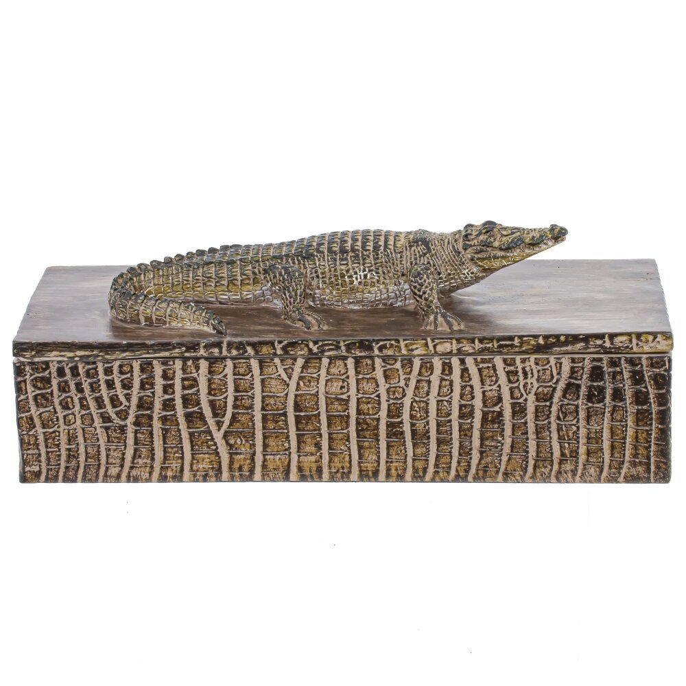 Изображение товара Шкатулка 227444: бежевый ПВХ, крокодиловый эффект, 10x11 см