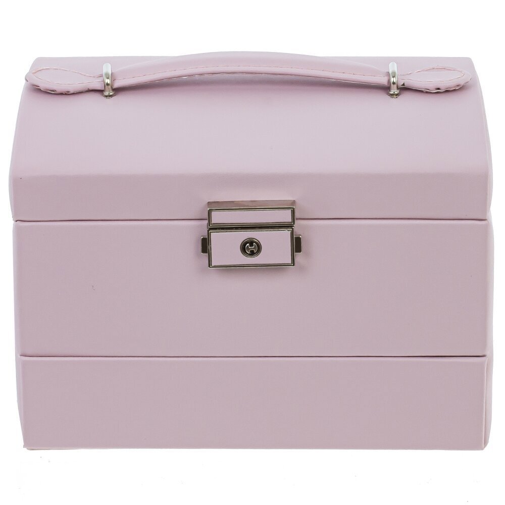 Изображение товара Шкатулка-органайзер для украшений розовая с зеркалом