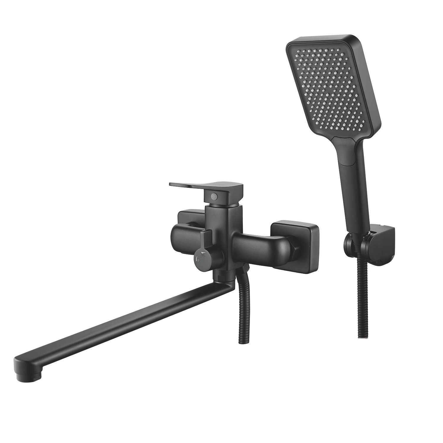 Изображение товара Смеситель для ванны Shevanik S9922H черный с поворотным изливом и регулятором