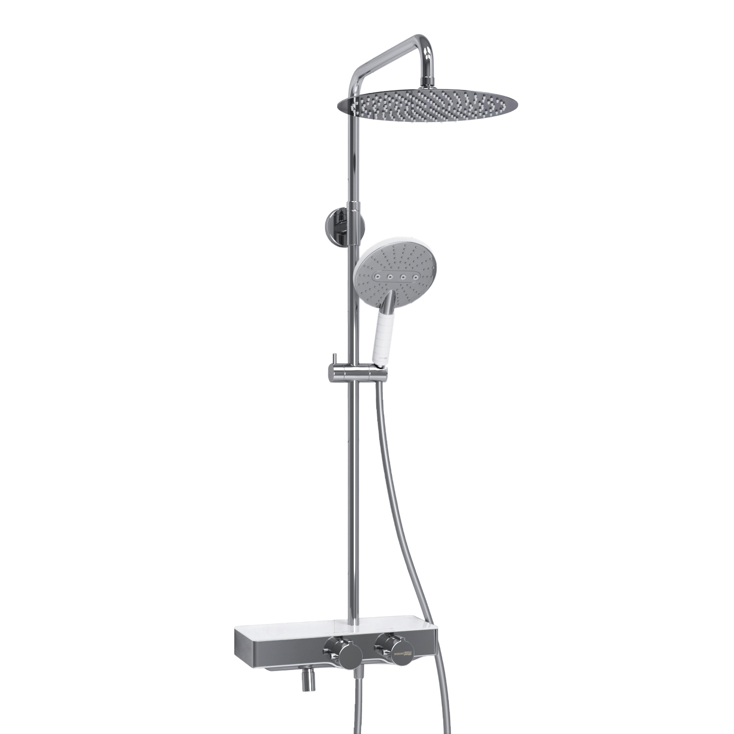 Изображение товара Душевая система Wasserkraft Thermo 3 режима бело-хром с термостатом