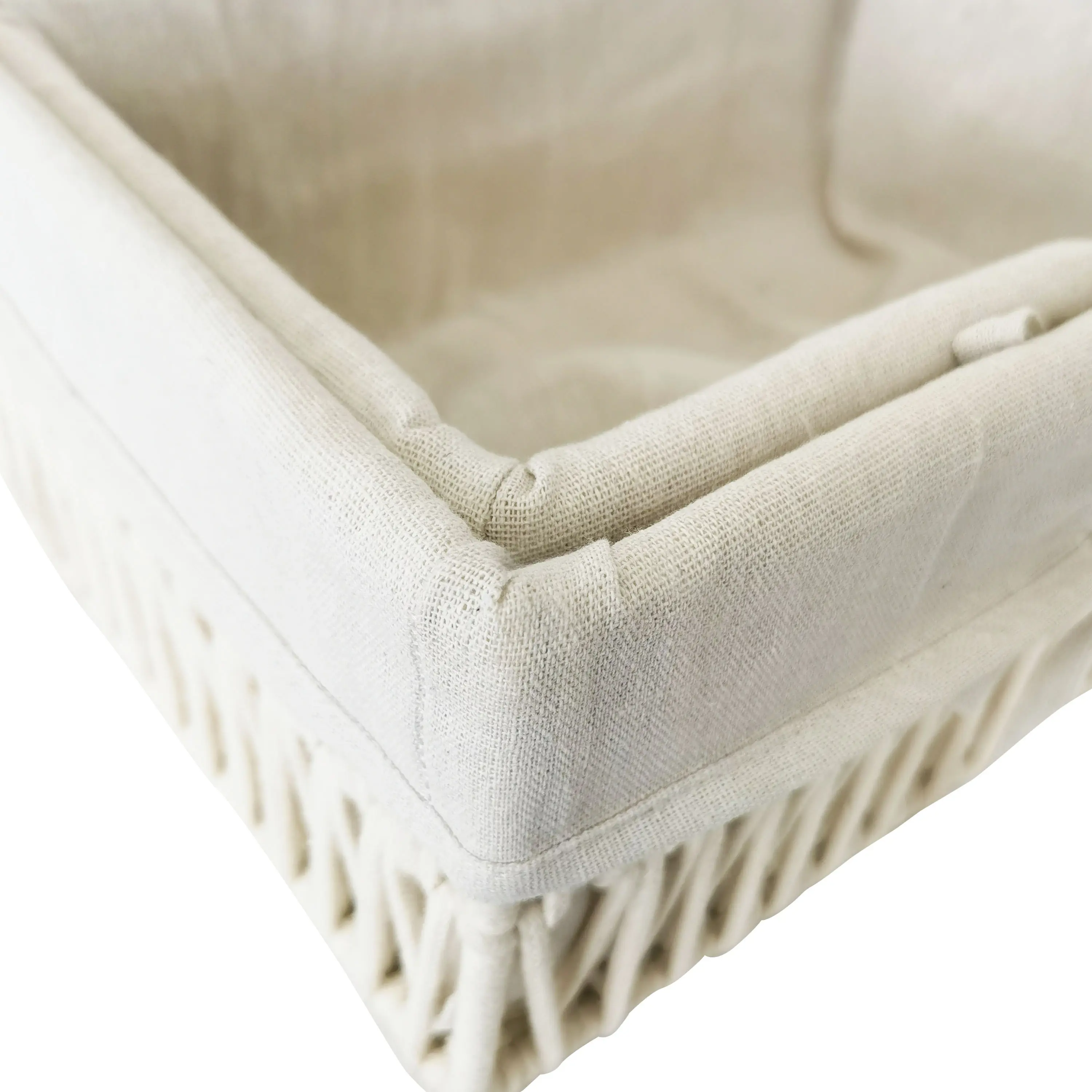 Корзина для хранения 34x24x15 см, 30x20x13 см полиэстер цвет белый 2 шт - 3