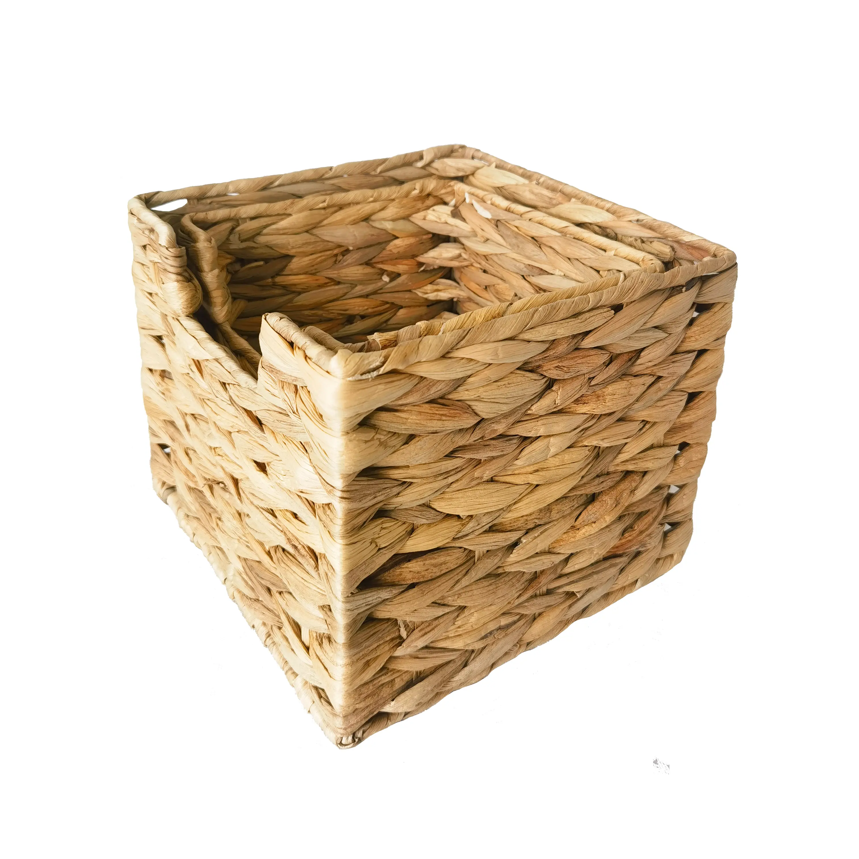 Корзина для хранения 22x18x22 см гиацинт цвет бежевый 2 шт