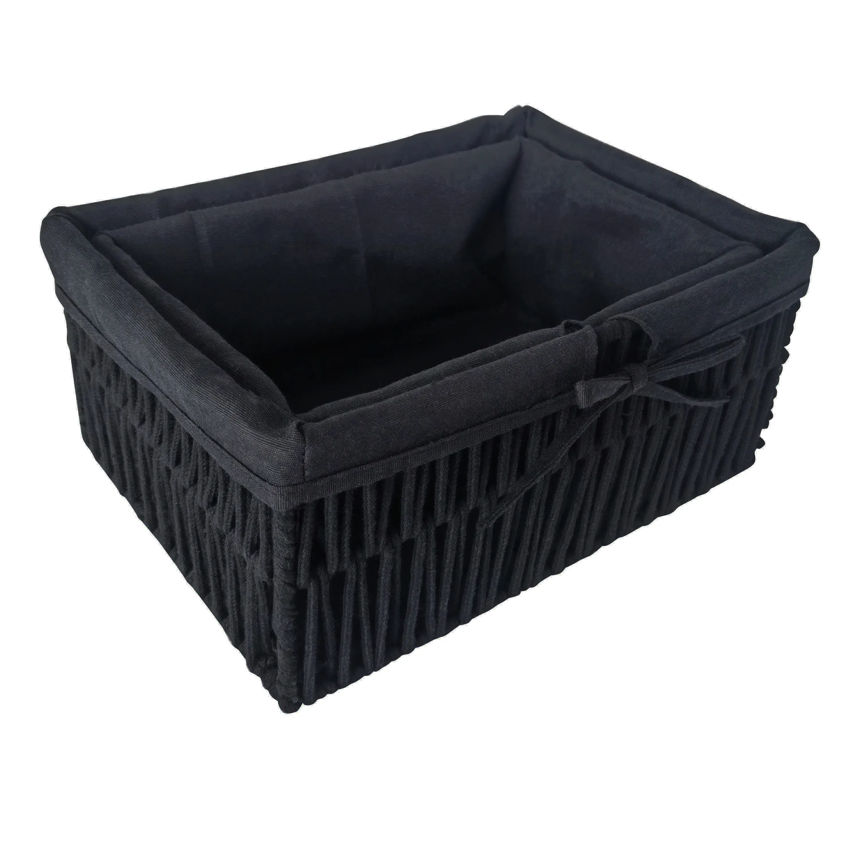 Корзина для хранения 34x24x15 см, 30x20x13 см полиэстер цвет черный 2 шт