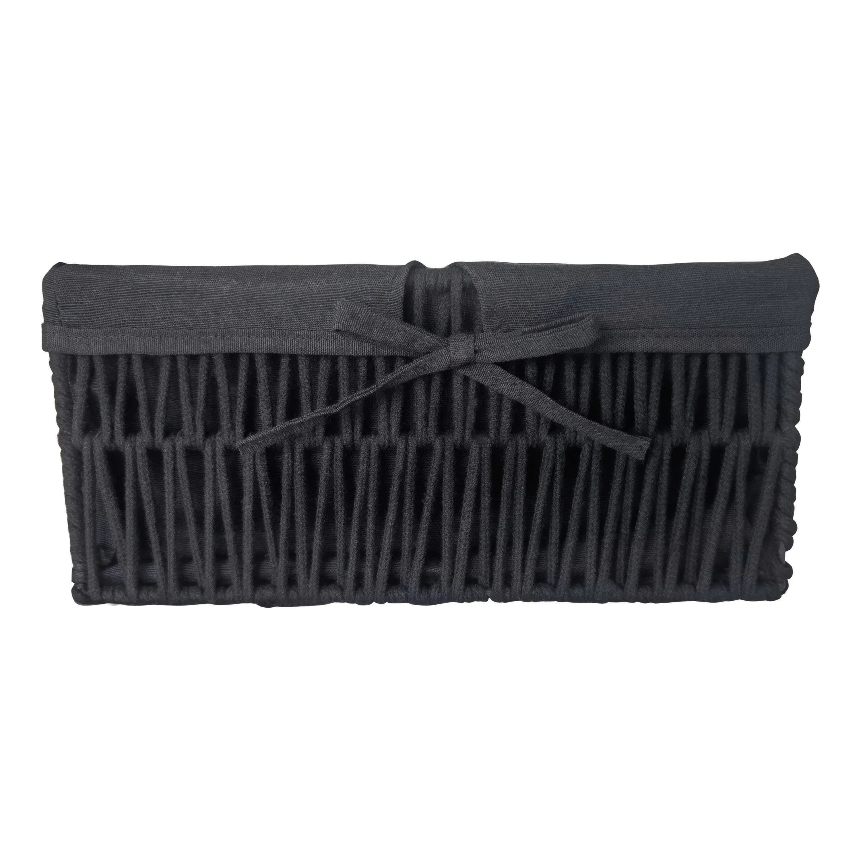 Корзина для хранения 34x24x15 см, 30x20x13 см полиэстер цвет черный 2 шт - 2