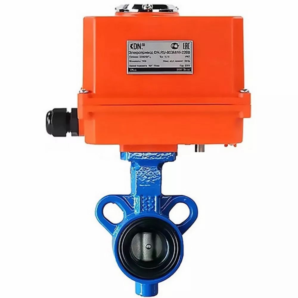 Изображение товара Затвор Dn.ru D050-11191 Ду25 Ру16 с электроприводом на 220В