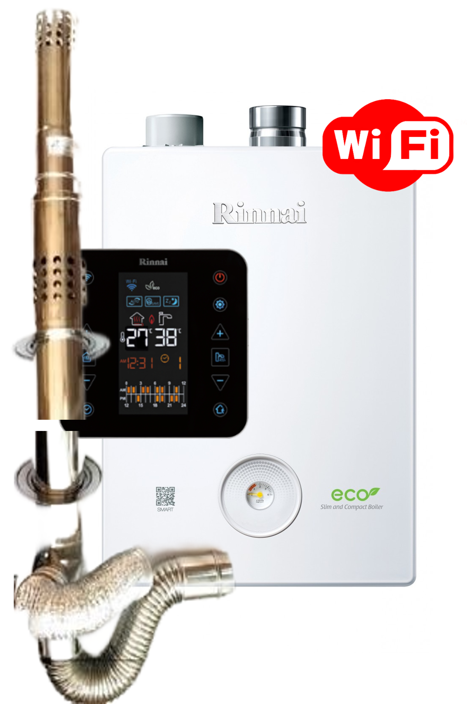 Газовый котел конвекционный 30 кВт Rinnai BR-U Wi-Fi одноконтурный ...
