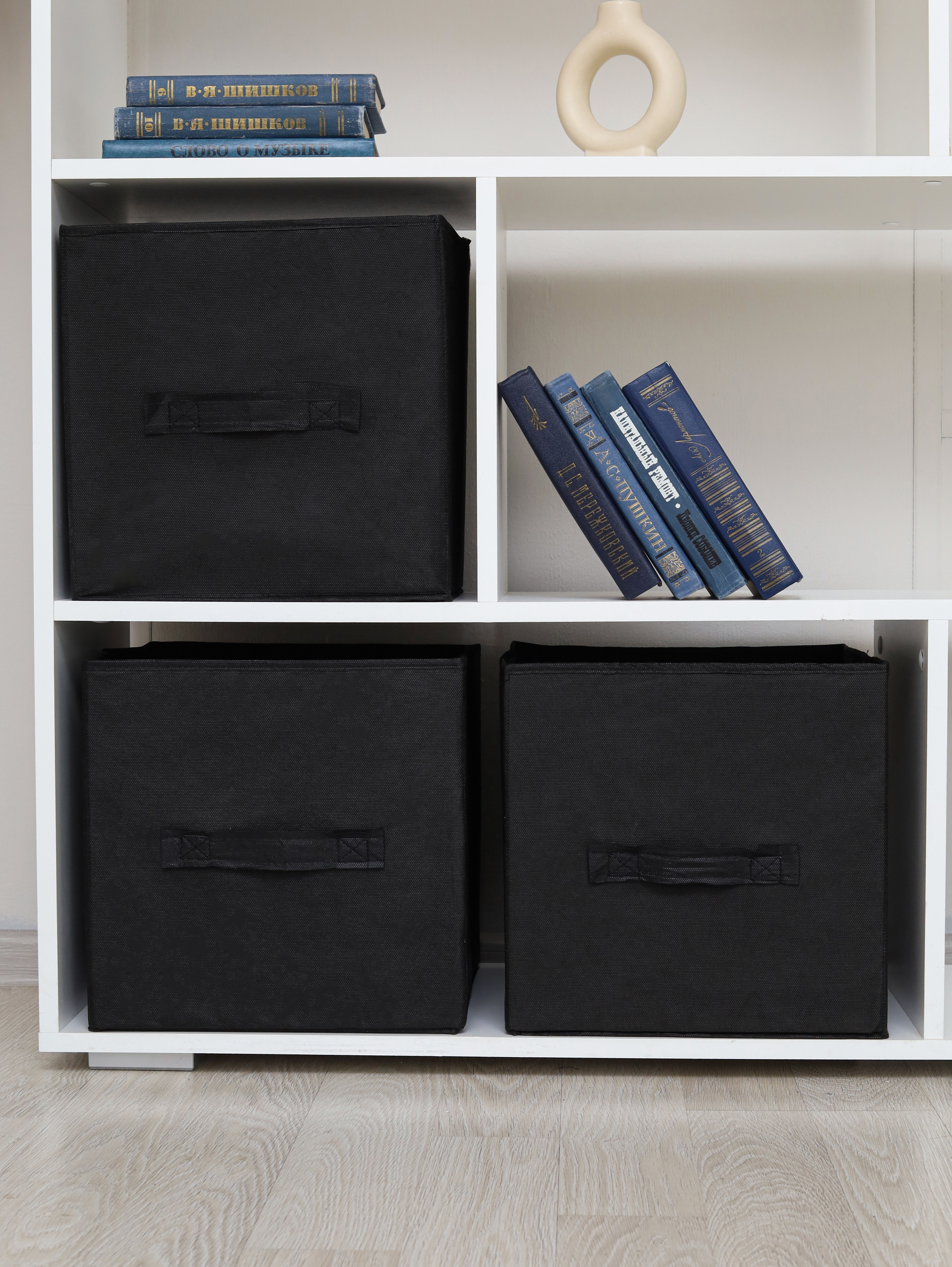 Изображение товара Набор коробок 3 шт 31x31x31 см Спанбонд цвет черный