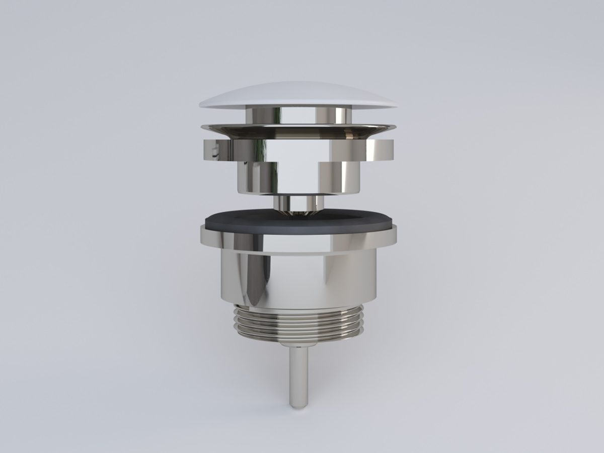 Изображение товара Донный клапан для раковины Plumberia Selection UP COVER белый матовый 1 1/4 Италия