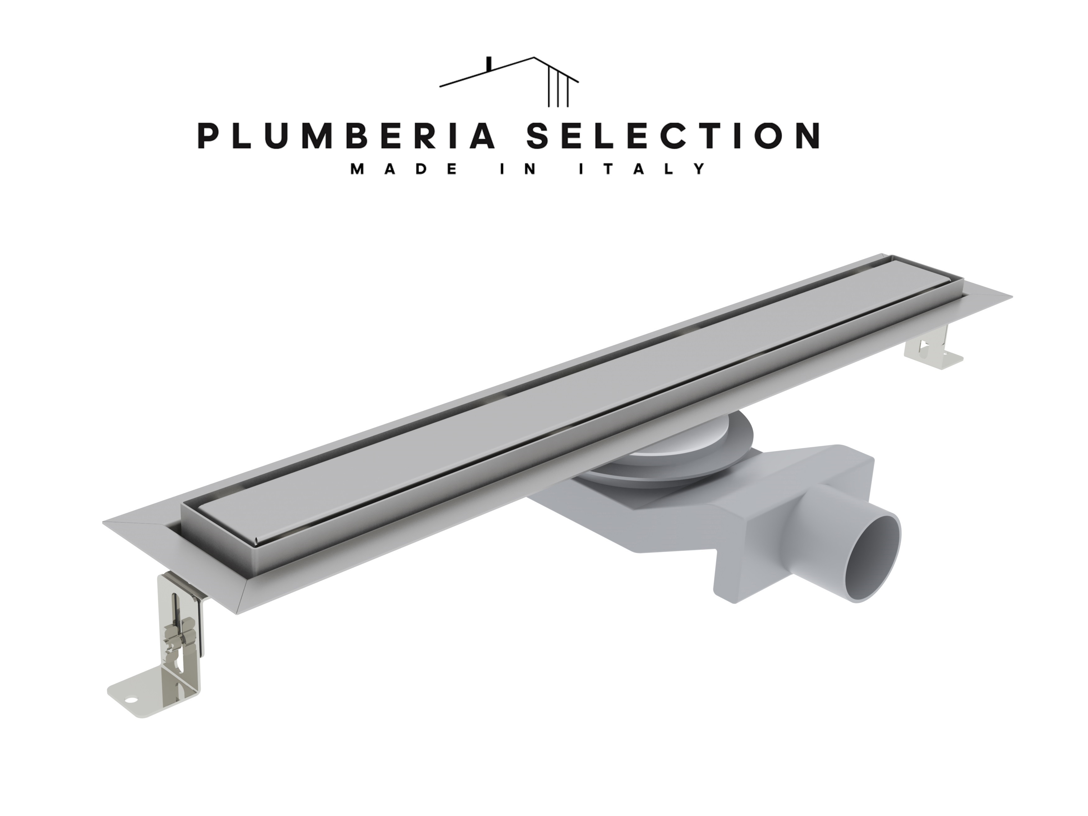 Изображение товара Душевой трап из нержавеющей стали Plumberia PST100MT 6x100 см с горизонтальным выпуском