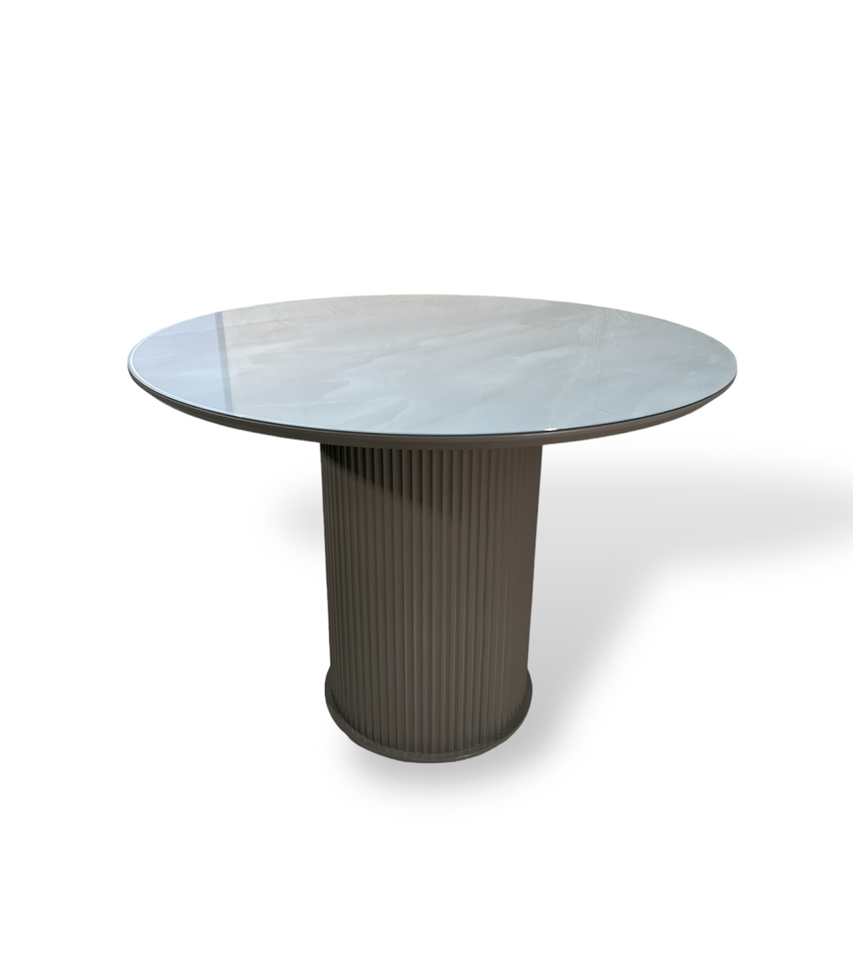 Изображение товара Круглый кухонный стол Grace 120x120 см МДФ бежевый мрамор Россия