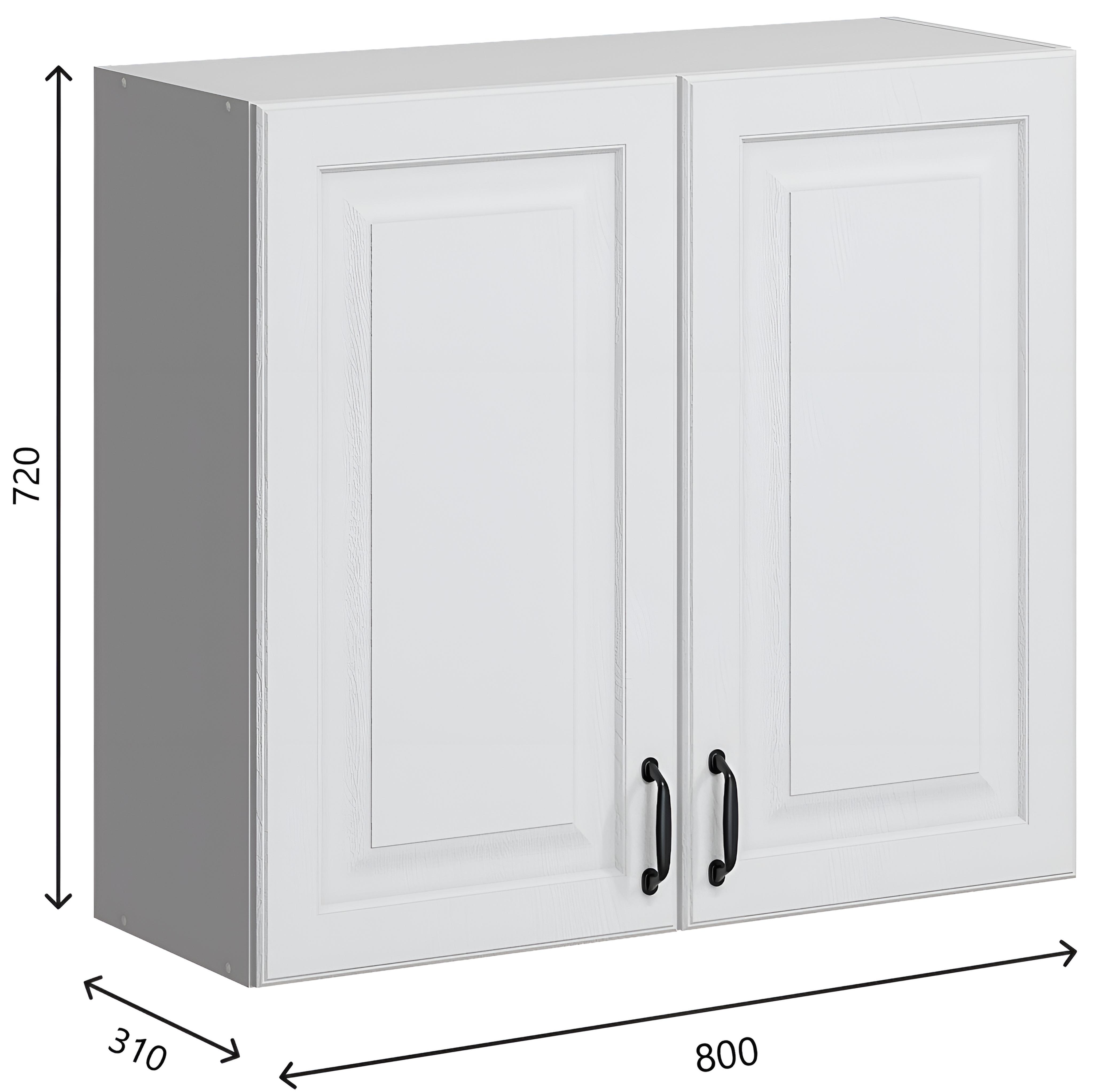 Изображение товара Навесной шкаф Bvmebel Romeo 80x72x31 см белый дуб МДФ ЛДСП для кухни