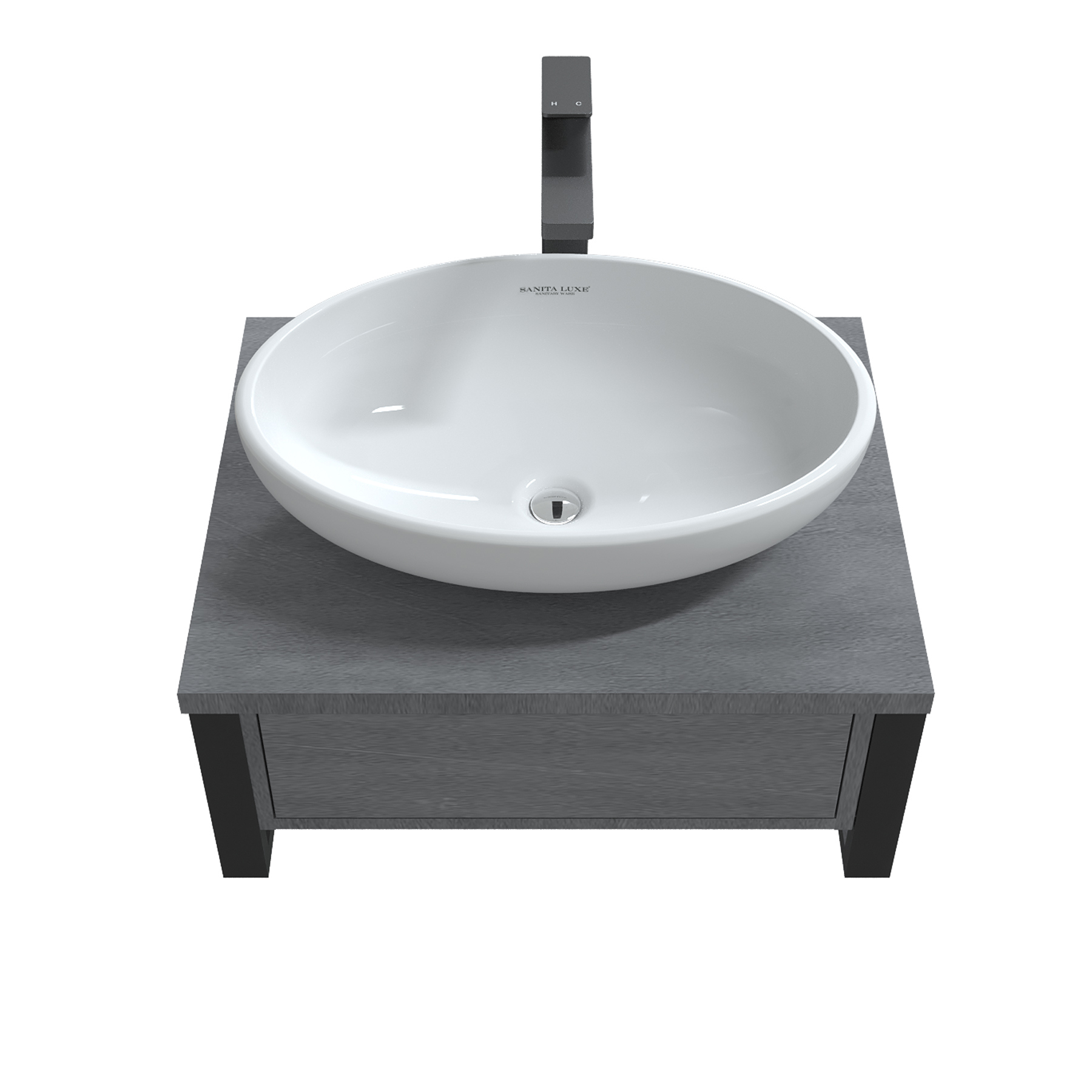 Изображение товара Консоль под раковину 1Marka Urban 60П 1В.Я с ящиком 60x23 см цвет бетон лофт