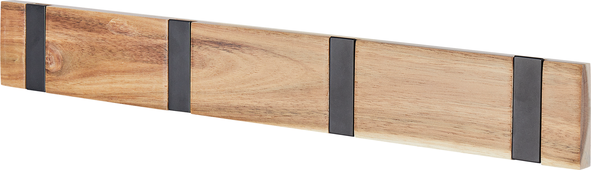 Вешалка настенная Ply 4 крючка 49.5x7 см цвет черный - 1
