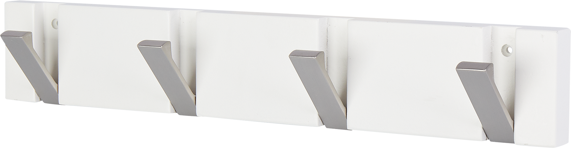 Вешалка настенная Ply 4 крючка 42x7 см цвет белый