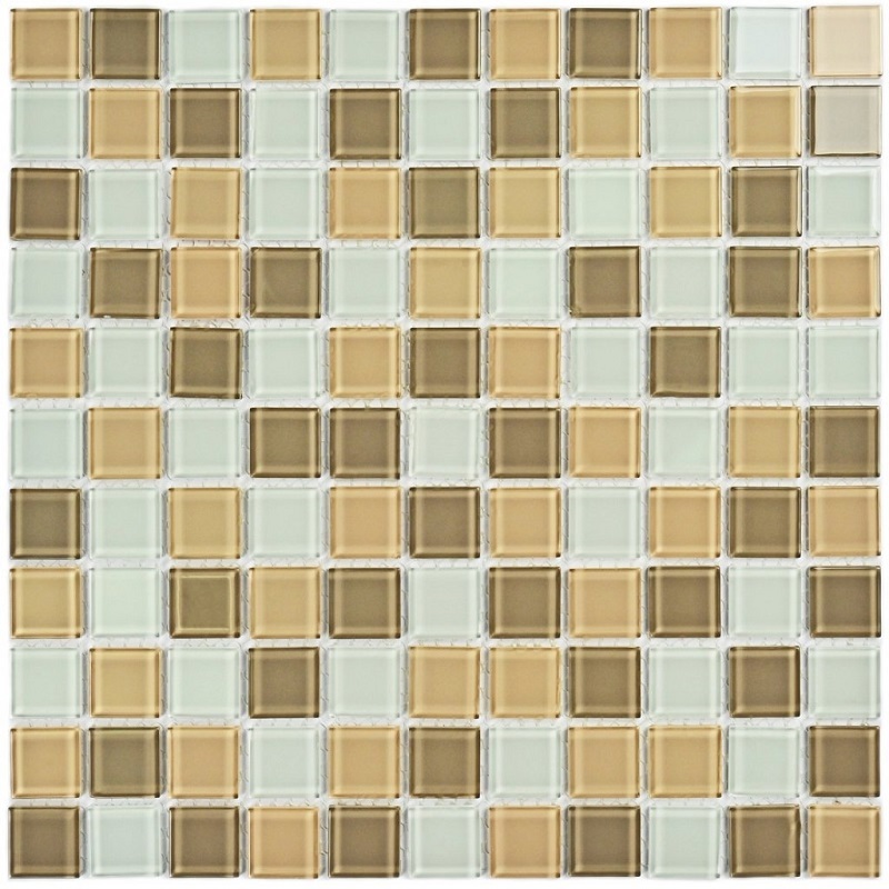 Изображение товара Декоративная стеклянная мозаика Granito Raf coffeeekb 30x30 см бежевый, глянцевая