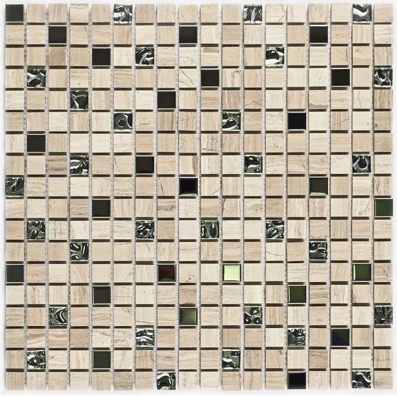 Изображение товара Декоративная стеклянная мозаика Granito Tokyo 30.5x30.5 см серый серебристый для внутренней отделки