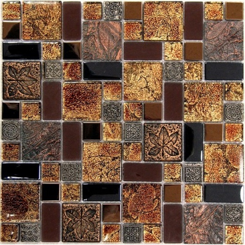 Изображение товара Декоративная стеклянная мозаика Granito Liberty-2 30x30 см коричневая