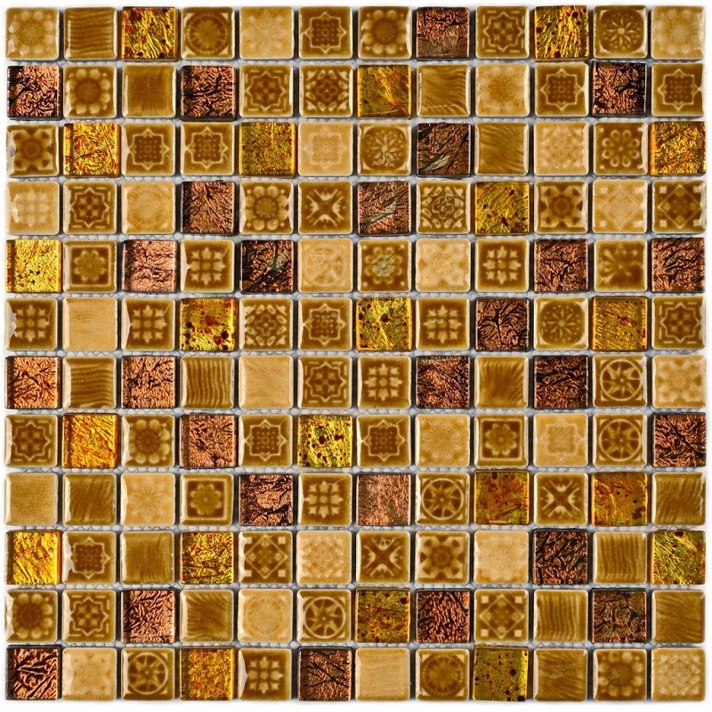 Изображение товара Стеклянная мозаика GRANITO Morocco Gold 30x30 см коричневая для бассейнов и ванных комнат