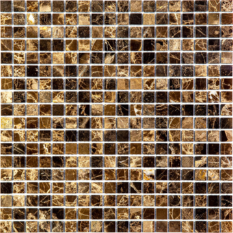 Изображение товара Мозаика каменная Granito Ferato-15 slim коричневая 30.5x30.5 см глянцевая