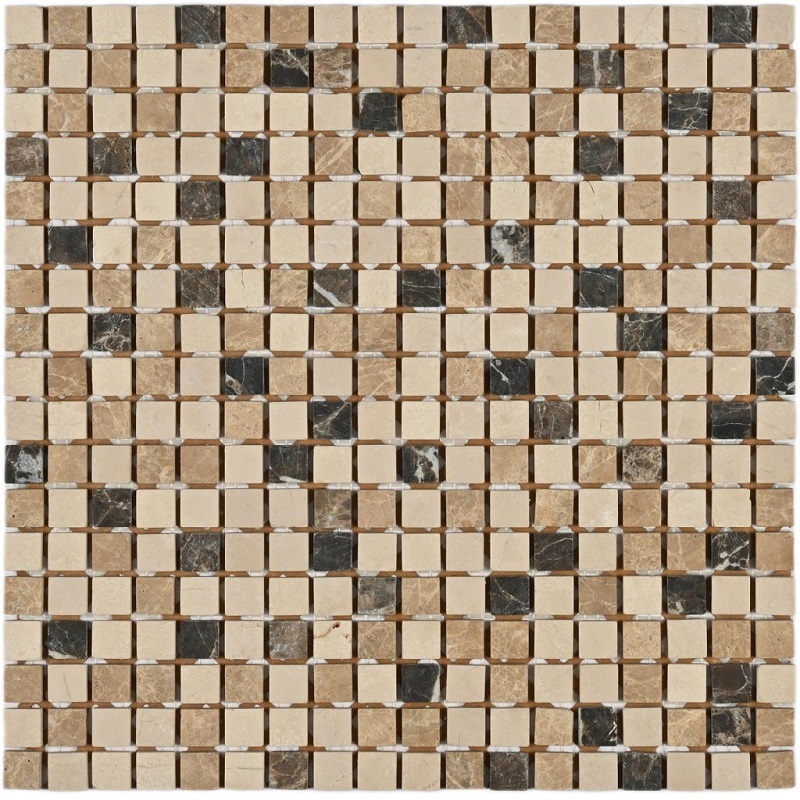 Изображение товара Каменная мозаика GRANITO Turin-15 slim (Matt) коричневая 30.5x30.5 см