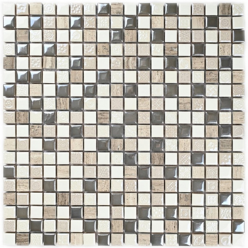 Изображение товара Декоративная керамическая мозаика Granito Smokeekb 30x30 см серебристый