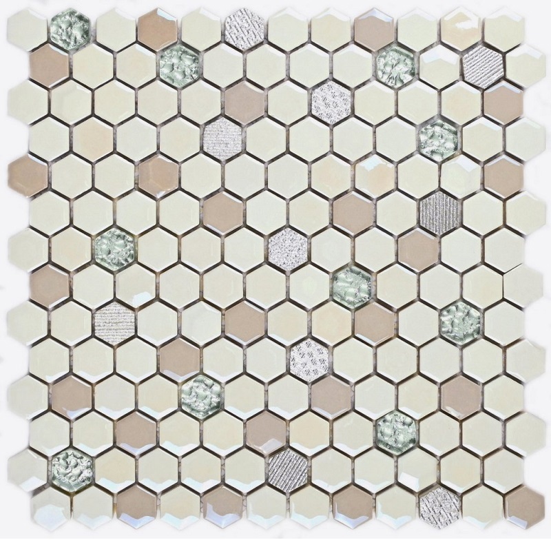 Изображение товара Декоративная мозаика Granito 00-00053351 Deluxeekb 30.2x30.5см цвет Бежевый