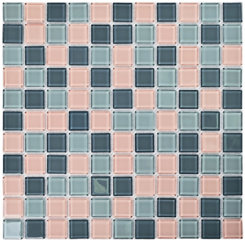 Изображение товара Декоративная стеклянная мозаика Granito 30x30 см Розовая для стен и пола