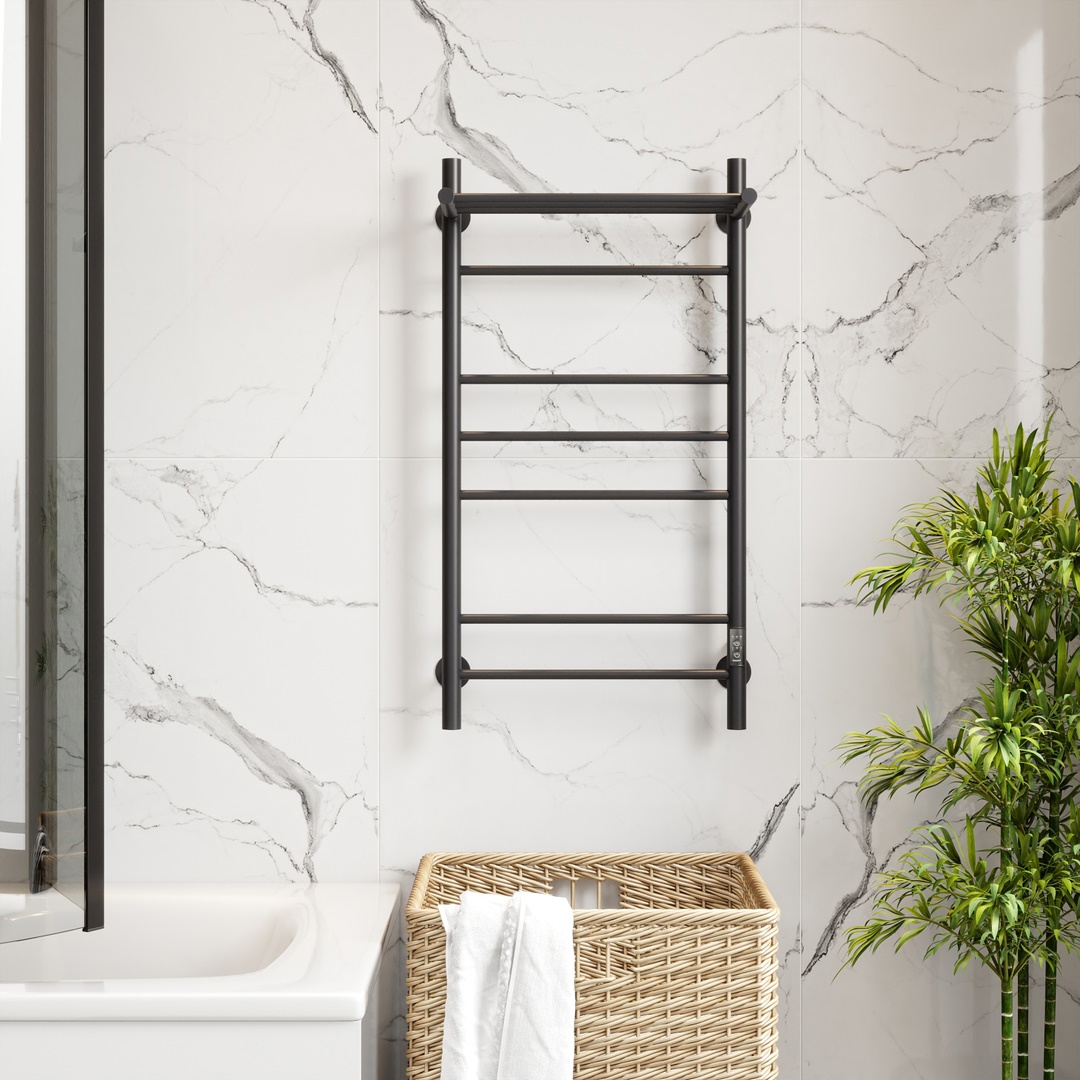 Изображение товара Электрический полотенцесушитель Маргроид Лина П(2+3+2) Straight 90 Вт черный матовый