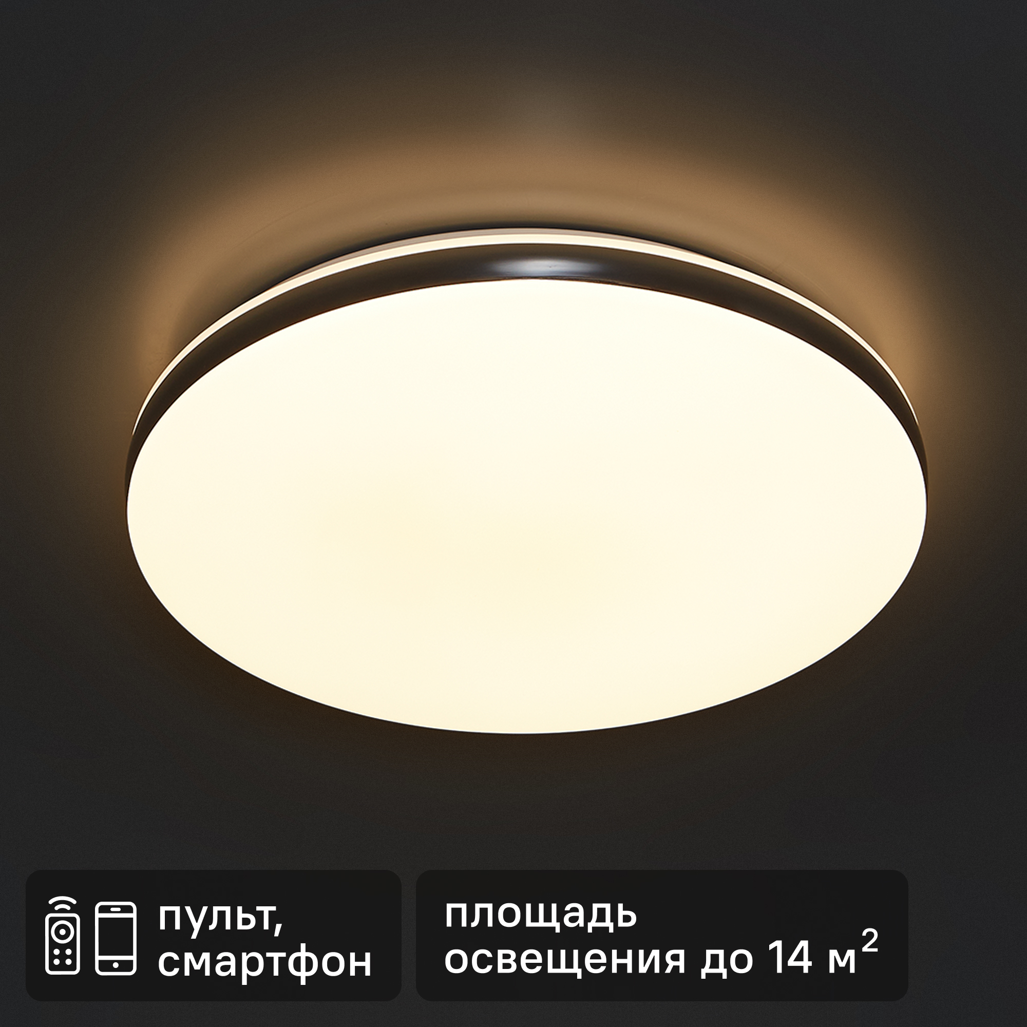 Изображение товара Светильник настенно-потолочный Сонекс Tan LED 48W ø 390 цвет хром Smart