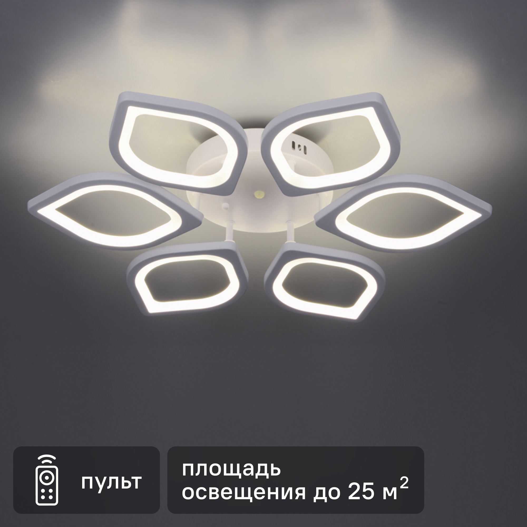 Изображение товара Люстра потолочная светодиодная Escada 10216/6LED 92W с пультом управления, 25 м², регулируемый белый свет, цвет белый Изображение товара Люстра потолочная светодиодная Escada 10216/6LED 92W с пультом управления, 25 м², регулируемый белый свет, цвет белый
