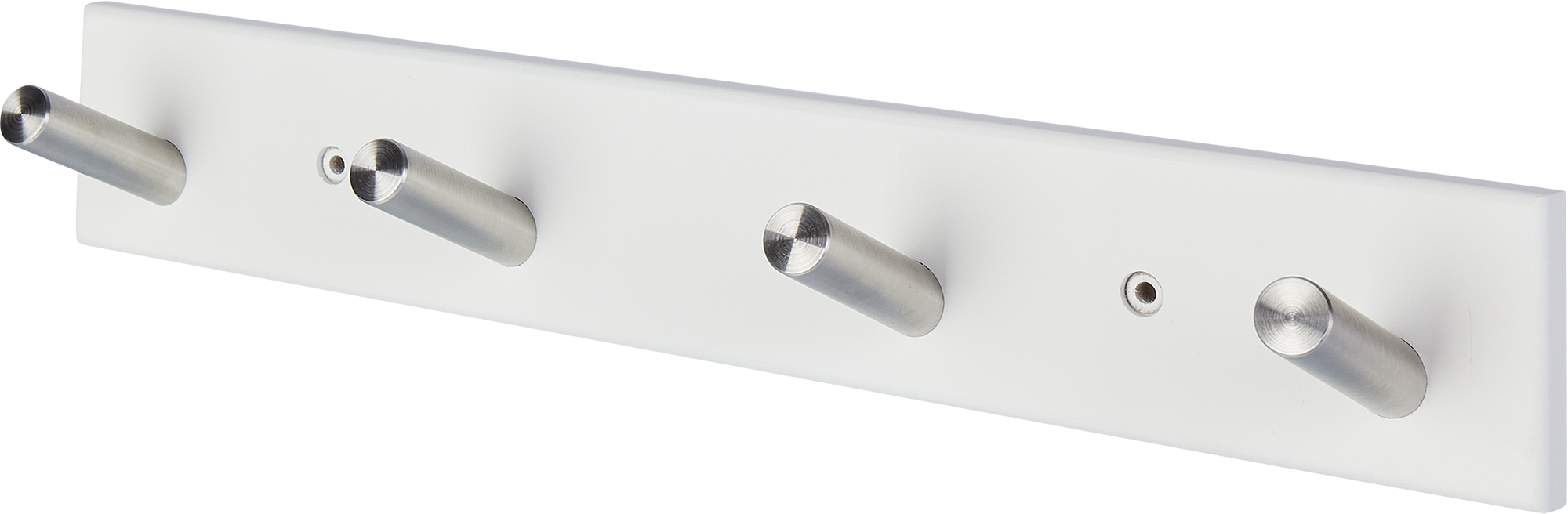 Вешалка настенная Emma 4 крючка 36x6 см цвет белый/серебристый