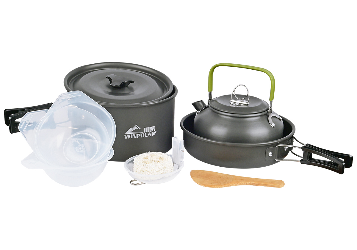 Изображение товара Набор посуды для активного отдыха Kitoki М7758092 анодированный алюминий серый