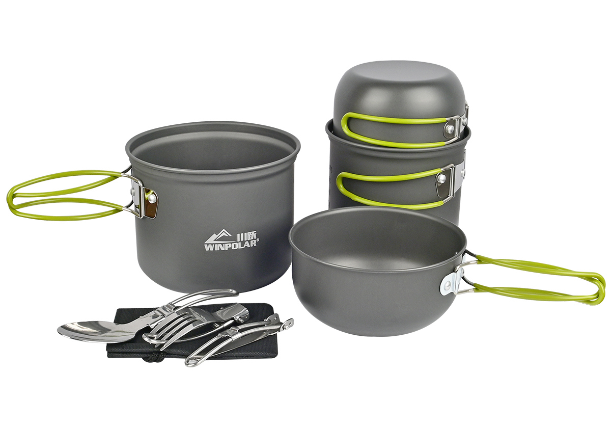 Изображение товара Набор посуды Kitoki М7758091 анодированный алюминий для походов и кемпинга